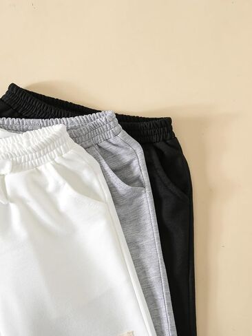 SOLY HUX Toddler Boy's 3 Piece Bow Front Track Shorts High Elastic Waist Summer Casual Shorts with Pockets in Saudi Arabia