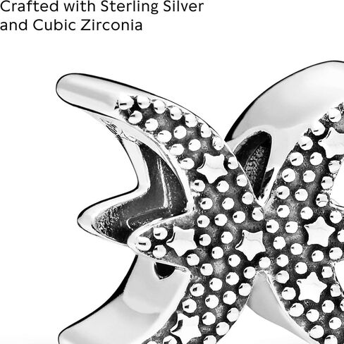 Pandora Sparkling Pisces Zodiac Charm - Compatible Moments Bracelets - Jewelry for Women - Gift for Women in Your Life - Made with Sterling Silver & Cubic Zirconia, With Gift Box in Saudi Arabia