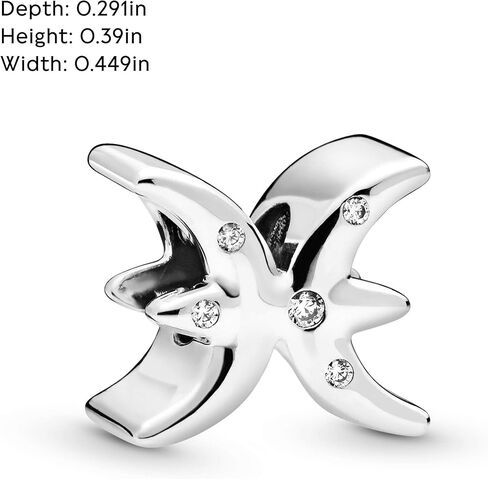 Pandora Sparkling Pisces Zodiac Charm - Compatible Moments Bracelets - Jewelry for Women - Gift for Women in Your Life - Made with Sterling Silver & Cubic Zirconia, With Gift Box in Saudi Arabia