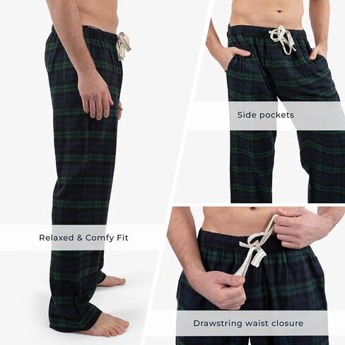 Bottoms Out Men's Pajama Set, Long Sleeve Cotton Top and Flannel Comfy Pants, Cozy in Kuwait