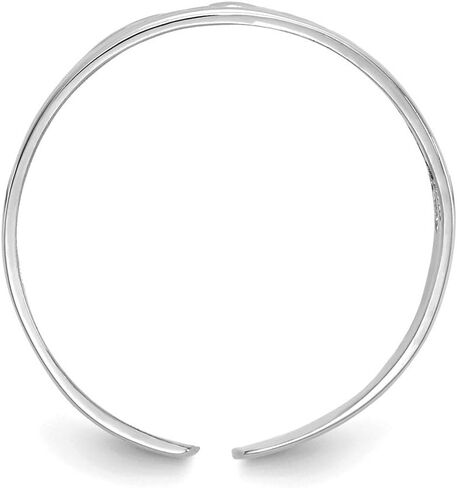 Solid 14k White Gold Floral Flower Adjustable One Size Fits All Toe Ring (3 to 6 mm) in Saudi Arabia