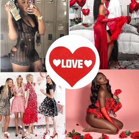 أغطية حلمات عيد الحب للسيدات، أغطية على شكل قلوب وشفاه، بتلات صدر مثيرة، ملصقات فطائر اللحم الرقيقة باللون الأحمر in Kuwait