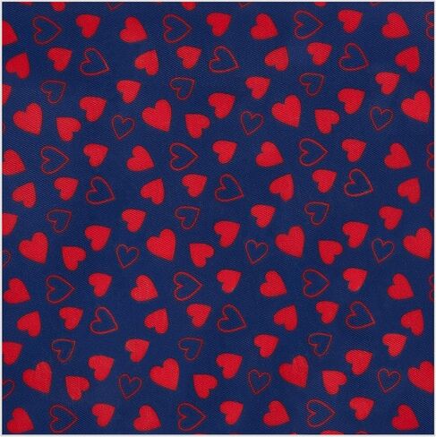 Jacob Alexander Men's Happy Valentine's Day Mini Red Hearts Pattern Pocket Square - Dark Blue in Saudi Arabia