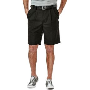 Haggar Men's Cool 18 Classic Fit Pleat Front Expandable Waistband Short (Regular and Big & Tall Sizes)