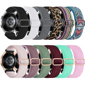 Easuny 12 Pack Stretchy Bands for Samsung Galaxy Watch 7 Band 6 5 4 Active 2 FE 40mm 44mm/Watch 6/4 Classic/5 Pro, Garmin Vivoactive 6/5/3/Forerunner 55/165, 20mm Elastic Watch Strap for Garmin Women in Kuwait