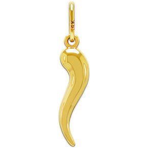 CA CHARMAMERICA Gold Italian Horn Charm - 10 Karat Solid Gold - Dangle Charm - Cornicello Charm Pendant