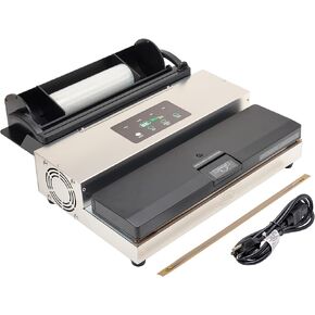 LEM Products MaxVac 500 Aluminum Vacuum Sealer with Removable Bag Holder and Cutter, Silver and Black