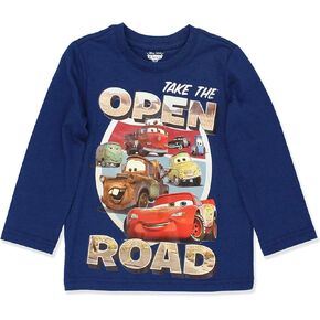 Disney Cars Lightning McQueen, Mate, Guido, Luigi, Filmore, Sally and Red Boys Long Sleeve T-Shirt for Toddler and Big Kids