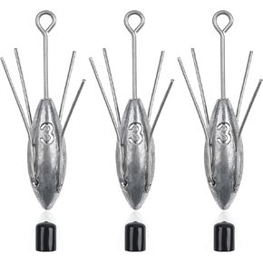 Sputnik Sinkers Long Tail Fishing Weights Saltwater Surf Casting Sinkers Catfish Beach Spider Weights for Ocean Sea Sand 3oz 4oz 5oz 6oz 7oz