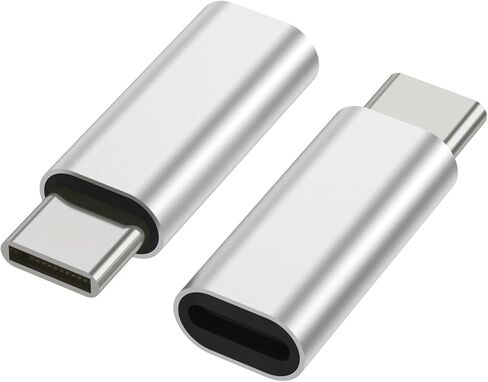 محول BabyElf USB-C إلى Lightning، عبوتان فقط لشحن محول USB C ذكر إلى Lightning أنثى متوافق مع iPhone 15 Series Galaxy S23 Note 20 Pixel 8 والمزيد من الأجهزة من النوع C، فضي in Kuwait