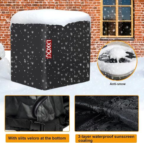 LXKCKJ Air Conditioner Cover for Outside Units - 420D Waterproof Air Conditioner Protection Covers for Window Unit - Winter AC Covers Fits AC Condensing HVAC Unit(Black&Green-24''LX24''WX30''H) in Kuwait