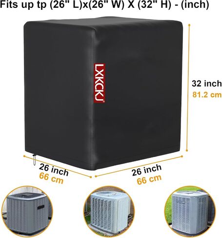 LXKCKJ Air Conditioner Cover for Outside Units - 420D Waterproof Air Conditioner Protection Covers for Window Unit - Winter AC Covers Fits AC Condensing HVAC Unit(Black&Green-24''LX24''WX30''H) in Kuwait