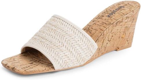 Easyfox Wedge Sandals for Women Open Toe Wedge Heels Womens High Heel Sandal Square Toe Heeled Wedge Sandals Wood Grain Slip on Wedge Mules in Kuwait