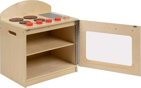 Flash Furniture Children's Wooden Toy Kitchen Set with Pretend Stove, Sink, and Refrigerator, 3-Piece Interactive Kids Playset for Educational Play in Kuwait