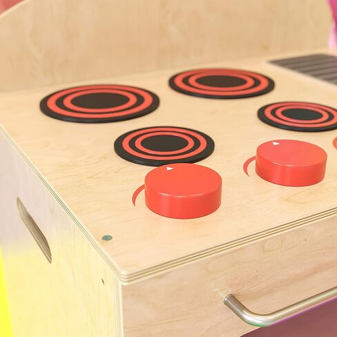 Flash Furniture Children's Wooden Toy Kitchen Set with Pretend Stove, Sink, and Refrigerator, 3-Piece Interactive Kids Playset for Educational Play in Kuwait