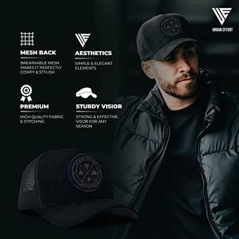 Urban Effort Lifestyle Trucker Hats for Men & Women Adjustable Baseball Mesh Hat - Modern & Comfortable Mens Cap for Closure in Saudi Arabia
