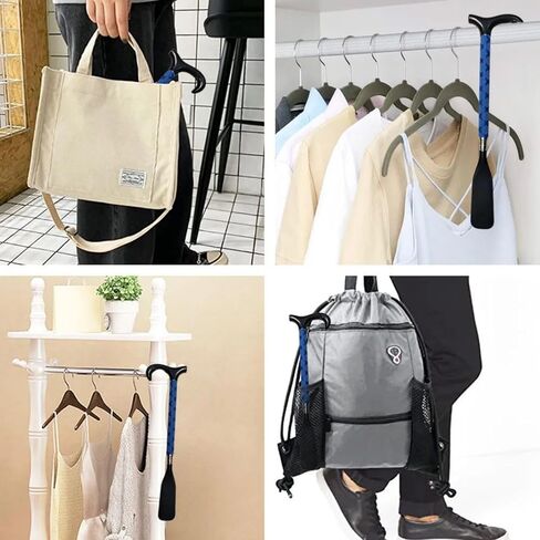 TNBUENO لبوق الحذاء بمقبض طويل لكبار السن والرجال والنساء والأطفال، لسان حذاء معدني يساعد على ارتداء الملابس مقاس 14-34.5 بوصة للأحذية طويلة الرقبة in Kuwait