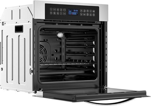 Empava 24 Inch Electric Single Wall Oven 10 Cooking Functions Deluxe 360° ROTISSERIE with Sensitive Touch Control in Stainless Steel in Saudi Arabia