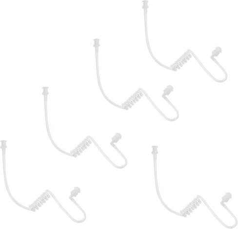 Replacement Acoustic Tube with Connector Replaceable Earpiece Coil Tubes for Two Way Radio Ear Piece Walkie Talkie Surveillance Headset FBI Covert Style Silicon Soft Material (J5, Black) in Saudi Arabia