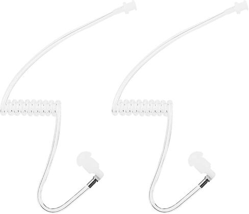 Replacement Acoustic Tube with Connector Replaceable Earpiece Coil Tubes for Two Way Radio Ear Piece Walkie Talkie Surveillance Headset FBI Covert Style Silicon Soft Material (J5, Black) in Saudi Arabia