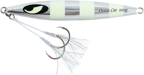 OCEAN CAT Slow Fall Fishing Luers Mental Lead Jigging Sea Baits Flat Hooks 5 Colors 5 Weights in Kuwait