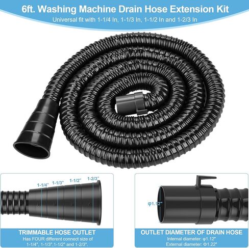 MyLifeUNIT Washing Machine Drain Hose Extension Kit, Universal Fit All Drain Hose, 6.9 Feet in Kuwait