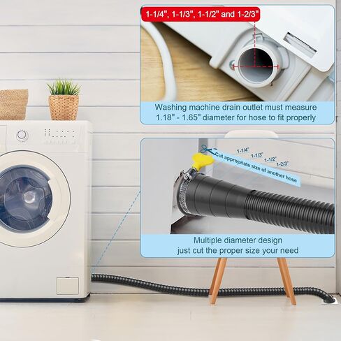 MyLifeUNIT Washing Machine Drain Hose Extension Kit, Universal Fit All Drain Hose, 6.9 Feet in Kuwait