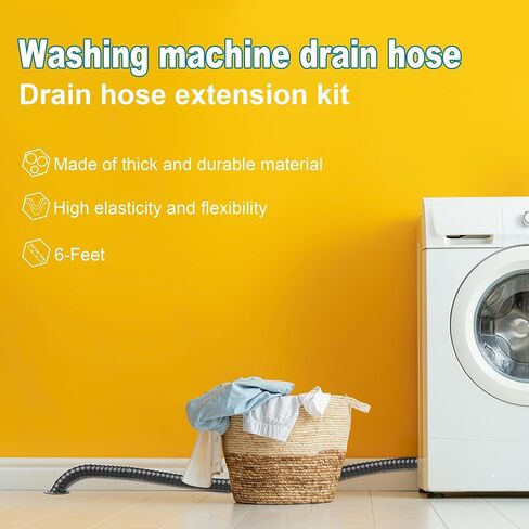 MyLifeUNIT Washing Machine Drain Hose Extension Kit, Universal Fit All Drain Hose, 6.9 Feet in Kuwait