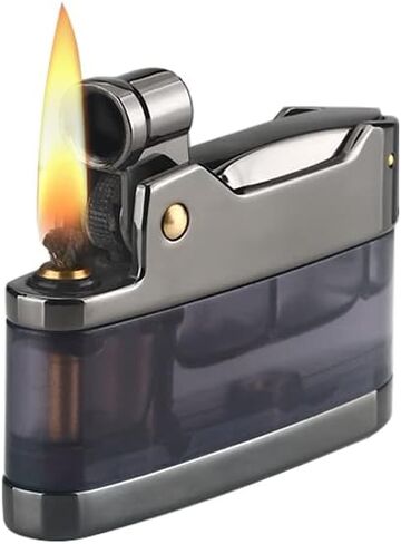 ولاعة سيجار لهب تقليدية، عجلة طحن ناعمة لهب الكيروسين، ولاعة الكيروسين ذات عجلة إطلاق نار كلاسيكية، بدون زيت (أزرق) in Kuwait