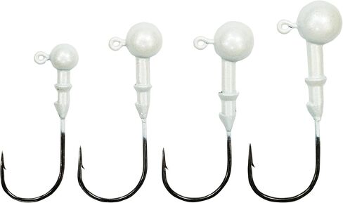 Eco-Friendly Tungsten Jig Head Variety Pack - ¼oz, 3/16oz, ⅛oz, 1/16oz - Safe, Non-Toxic, & Lead-Free Fishing Tackle for Bass, Walleye, Trout, & Panfish Fisherman, USA-Owned in Saudi Arabia