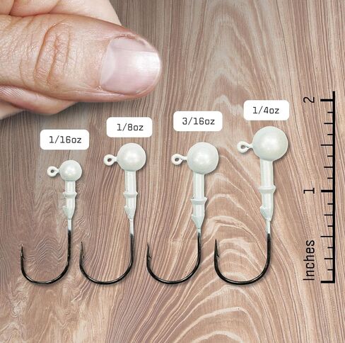 Eco-Friendly Tungsten Jig Head Variety Pack - ¼oz, 3/16oz, ⅛oz, 1/16oz - Safe, Non-Toxic, & Lead-Free Fishing Tackle for Bass, Walleye, Trout, & Panfish Fisherman, USA-Owned in Saudi Arabia