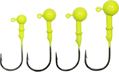 Eco-Friendly Tungsten Jig Head Variety Pack - ¼oz, 3/16oz, ⅛oz, 1/16oz - Safe, Non-Toxic, & Lead-Free Fishing Tackle for Bass, Walleye, Trout, & Panfish Fisherman, USA-Owned in Saudi Arabia