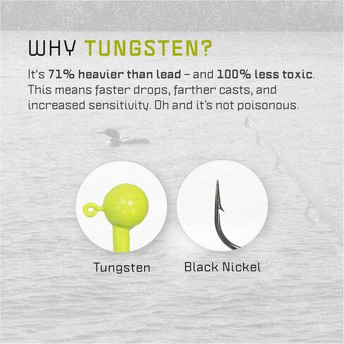 Eco-Friendly Tungsten Jig Head Variety Pack - ¼oz, 3/16oz, ⅛oz, 1/16oz - Safe, Non-Toxic, & Lead-Free Fishing Tackle for Bass, Walleye, Trout, & Panfish Fisherman, USA-Owned in Saudi Arabia