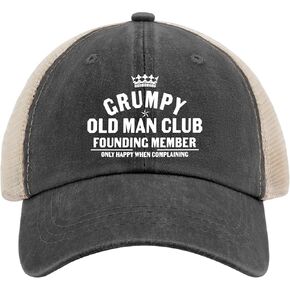Grumpy Old Man Club Hat Trucker Hat Men Vintage Mesh Baseball Cap for Summer