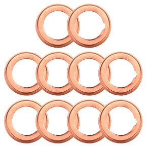 10Pcs 11026-01M02 Oil Drain Plug Crush Washer Compatible with Niss an In finiti, 11026-JA00A Drain Plug Gasket Fit for Niss an 350z Rogue In finiti G35 G37, Copper Crush Washer for Oil Change