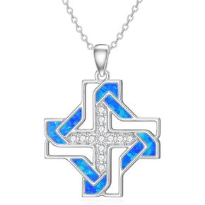 Peace Angel Cross Necklace for Women Sterling Silver Peace Sign Cross Pendant Necklace Heart Love Jewelry in Kuwait