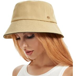 Bucket Hat for Women Men UV Protection Summer Sun Hat Beach Travel Daily Headwear Cotton Unisex Packable Buckets Hat