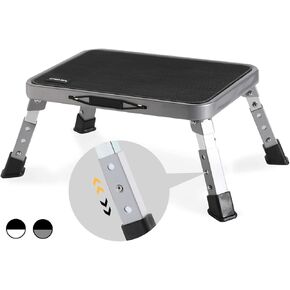 3 Levels Adjustable Folding Step Stools for Adults, Sturdy Metal RV Step Stool, Safer Foldable Small Kitchen Stepping Stool for Kids Seniors Bed, Multi-Use Office Foot Stool under Desk by Double Elite