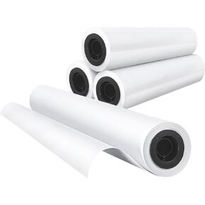 Wide Format Bond Paper 24''x 150', 4 Rolls, Goefun CAD Paper Rolls, 20lb Plotter Paper Roll on 2" Core for CAD Printing on Wide Format Ink Jet Printers