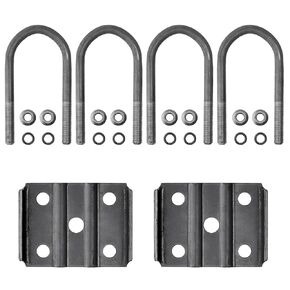 Trailer U Bolt Kit, 5-1/2 inch U Bolt for 3,500 lb Trailer Axle, 2-3/8" Round Axle, 1/2" Diameter, 2" Thread Pitch