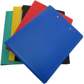 5-Pack Clamp Binder A4 File Folder with Double Strong Clip, Punchless Binder with Spring-Action Clamp for Office School Student Teacher Supplies (Assorted Colored)