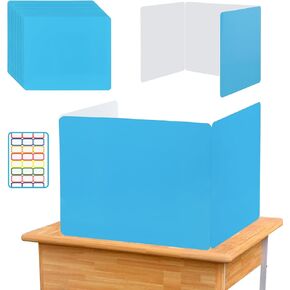 EARTHSON 24 Pcs Privacy Folders for Students, Privacy Dividers for Classroom, Study Carrel Desks Privacy Boards, Cardboard Privacy Shields Folder for School Teachers Home, Black