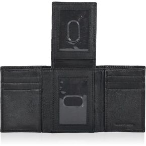 NeoMonte Handcrafted RFID Leather Wallet For Men, Sleek Trifold Front Pocket Wallet with 2 ID & 9 Cards Slots