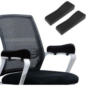 2 Pack Office Chair Armrest Pads Covers,Arm Rest Pad with Memory Foam Elbow Pillow for Forearm Pressure Relief, Arm Rest Covers for Office Chairs, Wheelchair, Comfy Gaming Chair (Black)
