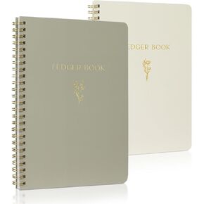 Set of 2 Easy to Use Accounting Ledger Books - Expense Tracker Notebook for Your Small Business - The Perfect Personal Finance Checkbook, Income and Expense Log Book