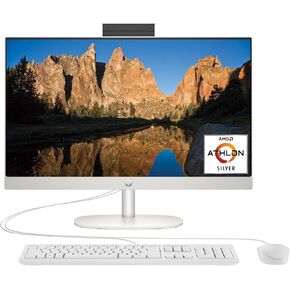 HP 23.8 inch All-in-One Desktop PC, FHD Display, AMD Athlon Silver 7120U, 8 GB RAM, 256 GB SSD, AMD Radeon Graphics, Windows 11 Home, 24-cr0010 (2023)