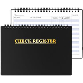Checkbook Register, Check Registers for Personal Checkbook, Financial Ledger, Checking Book Register for Debit Card & Personal Bank Checks Order Online - Wide Edition, 8.4" x 6.1" (Green)