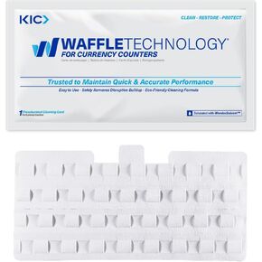 KICTeam - Waffletechnology® Cleaning Cards for Money Counter Machine (15 Cards)- Presaturated with WonderSolvent - 3" x 6.25"