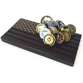 American Flag 6 Row Challenge Coin Holder Military Coin Display Stand