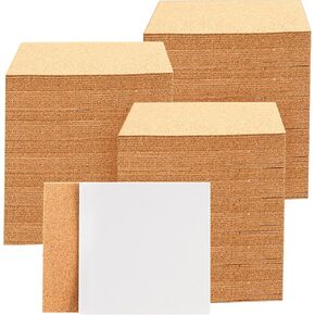 200 Pcs 4X4 Inches Self Adhesive Cork Sheets, 2 mm Thick Sticky Back Cork Square Cork Backing for Tiles, Coasters and DIY Crafts